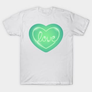 Love Neon Sign Green T-Shirt